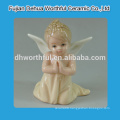 Beautiful little white porcelain angel figurine for wholesale